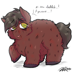 Size: 1546x1561 | Tagged: safe, artist:fiercedeitylynx, derpibooru import, oc, oc:plum, fluffy pony, feral fluffy pony, sadbox, tears of sadness, teary eyes