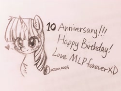 Size: 3264x2448 | Tagged: artist needed, safe, derpibooru import, twilight sparkle, happy birthday mlp:fim, mlp fim's tenth anniversary, traditional art