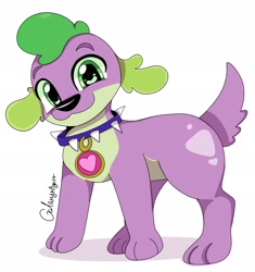 Size: 1924x2048 | Tagged: safe, artist:galaxynightt, derpibooru import, spike, dog, equestria girls, cute, looking at you, male, simple background, solo, spikabetes, spike the dog, white background