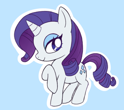 Size: 984x868 | Tagged: safe, artist:sallyzone, derpibooru import, rarity, pony, unicorn, blue background, cute, female, mare, profile, raribetes, simple background, solo