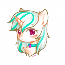 Size: 2362x2362 | Tagged: artist needed, safe, derpibooru import, oc, oc only, oc:anna karenna, pony, unicorn, collar, cute, gem, photo, serious, solo