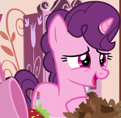 Size: 403x392 | Tagged: safe, derpibooru import, screencap, sugar belle, pony, unicorn, the big mac question, cropped, cute, female, mare, solo, sugarbetes