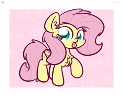 Size: 3250x2560 | Tagged: safe, artist:kimjoman, derpibooru import, fluttershy, pegasus, pony, :p, chest fluff, cute, ear fluff, female, mare, raised hoof, shyabetes, solo, tongue out