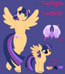 Size: 891x1024 | Tagged: safe, artist:lolitablue, derpibooru import, oc, oc only, oc:twilight twinkle, anthro, pegasus, pony, unguligrade anthro, anthro with ponies, base used, duo, female, mare, offspring, parent:flash sentry, parent:twilight sparkle, parents:flashlight, pegasus oc, reference sheet, wings