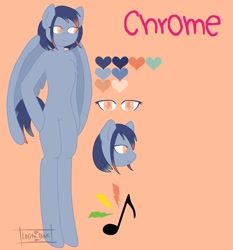 Size: 1024x1100 | Tagged: safe, artist:lolitablue, derpibooru import, oc, oc only, oc:google chrome, anthro, pegasus, unguligrade anthro, browser ponies, bust, female, google chrome, pegasus oc, reference sheet, wings