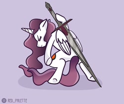 Size: 1280x1068 | Tagged: safe, artist:redpalette, derpibooru import, oc, alicorn, alicorn oc, dungeons and dragons, female, horn, pen and paper rpg, rpg, serious, sword, weapon, wings