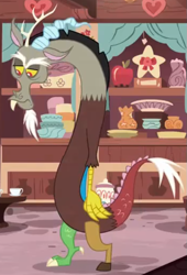 Size: 525x772 | Tagged: safe, derpibooru import, screencap, discord, draconequus, discordant harmony, cropped, discord is not amused, solo, unamused