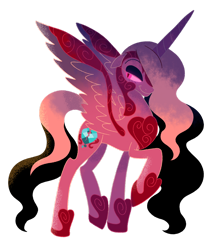 Size: 1280x1466 | Tagged: safe, artist:blingcity, derpibooru import, princess cadance, oc, oc:heart attack, alicorn, pony, bedroom eyes, nightmare cadance, nightmarified, simple background, solo, transparent background, vector