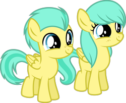 Size: 6138x5000 | Tagged: safe, artist:melisareb, derpibooru import, barley barrel, pickle barrel, pegasus, pony, rainbow roadtrip, .svg available, absurd resolution, barleybetes, barrel twins, brother and sister, colt, cute, duo, female, filly, fraternal twins, freckles, male, picklebetes, puppy dog eyes, siblings, simple background, transparent background, twins, vector