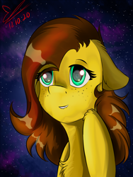 Size: 1010x1346 | Tagged: safe, artist:yuris, derpibooru import, oc, oc only, oc:yuris, pegasus, pony, moon, redraw, solo