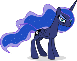 Size: 4783x3797 | Tagged: safe, artist:pumpkinpieforlife, derpibooru import, edit, editor:slayerbvc, princess luna, alicorn, pony, a royal problem, absurd resolution, accessory-less edit, angry, bags under eyes, barehoof, female, grumpy, mare, missing accessory, show accurate, simple background, solo, transparent background, vector