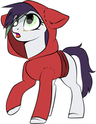 Size: 1088x1412 | Tagged: safe, artist:cloud-fly, artist:etcheddaydream, derpibooru import, oc, oc only, oc:juniper, clothes, feral, gift art, hoodie, simple background, solo, transparent background