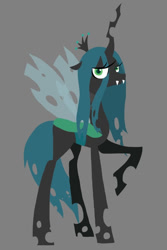 Size: 556x833 | Tagged: safe, artist:miss-zi-zi, derpibooru import, queen chrysalis, changeling, changeling queen, colored, female, flat colors, gray background, lineless, simple background, solo