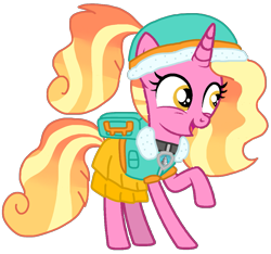 Size: 1127x1055 | Tagged: safe, artist:徐詩珮, derpibooru import, luster dawn, pony, unicorn, series:sprglitemplight diary, series:sprglitemplight life jacket days, series:springshadowdrops diary, series:springshadowdrops life jacket days, alternate universe, everest (paw patrol), female, mare, paw patrol, simple background, teenager, transparent background, younger