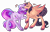 Size: 5356x3456 | Tagged: safe, artist:amazing-artsong, derpibooru import, oc, oc:color swirl, oc:sweet sunset, earth pony, pegasus, pony, absurd resolution, female, lesbian, mare, oc x oc, shipping, simple background, transparent background