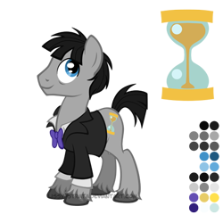 Size: 504x504 | Tagged: safe, artist:lissystrata, derpibooru import, doctor whooves, earth pony, pony, bowtie, doctor who, hourglass, male, ponified, reference sheet, second doctor, simple background, solo, stallion, the doctor, transparent background, unshorn fetlocks, vector