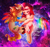 Size: 1267x1200 | Tagged: safe, artist:meqiopeach, derpibooru import, screencap, oc, oc only, alicorn, pony, unicorn, alicorn oc, blushing, commission, couple, crying, ethereal mane, female, fluffy, full body, galaxy, hoof hold, horn, hug, love, magic, magic aura, male, mare, my little pony, plaster, rainbow, rainbow power, space, stallion, starry mane, stars, teary eyes, unicorn oc, wings