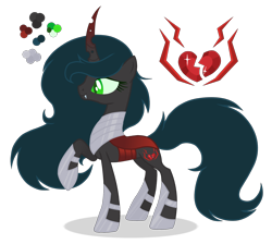 Size: 1800x1616 | Tagged: safe, artist:magicuniclaws, derpibooru import, oc, changepony, hybrid, pony, unicorn, female, interspecies offspring, mare, offspring, parent:king sombra, parent:queen chrysalis, parents:chrysombra, simple background, solo, transparent background