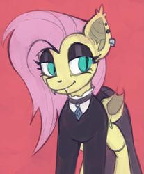 Size: 1151x1388 | Tagged: safe, artist:marsminer, derpibooru import, fluttershy, bat pony, pony, bat ponified, flutterbat, fluttergoth, race swap, solo