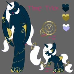 Size: 1024x1024 | Tagged: safe, artist:lolitablue, derpibooru import, oc, oc only, alicorn, anthro, pony, unguligrade anthro, alicorn oc, arm hooves, base used, duo, horn, raised hoof, reference sheet, smiling, tattoo, wings