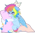 Size: 2329x2230 | Tagged: safe, artist:lazuli, derpibooru import, oc, oc only, pegasus, pony, blushing, clothes, commission, eyes closed, hoof polish, hug, multicolored hair, not rainbow dash, pegasus oc, pillow, pillow hug, rainbow hair, signature, simple background, socks, solo, striped socks, transparent background, wings, ych result