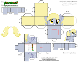 Size: 2979x2354 | Tagged: safe, artist:grapefruitface1, derpibooru import, derpy hooves, arts and crafts, craft, cubeecraft, papercraft, printable, solo, template