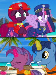 Size: 1080x1440 | Tagged: safe, artist:jadethepegasus, artist:徐詩珮, derpibooru import, fizzlepop berrytwist, night light, tempest shadow, twilight sparkle, twilight sparkle (alicorn), oc, oc:transparent (tempest's father), alicorn, pony, unicorn, series:sprglitemplight diary, series:sprglitemplight life jacket days, series:springshadowdrops diary, series:springshadowdrops life jacket days, alternate universe, canon x oc, chase (paw patrol), clothes, father and child, father and daughter, female, gay, infidelity, lesbian, lifejacket, male, marshall (paw patrol), nightarent, parent and child, paw patrol, shipping, tempestlight