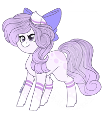 Size: 1080x1290 | Tagged: safe, artist:silentwolf-oficial, derpibooru import, oc, oc only, earth pony, pony, bow, earth pony oc, hair bow, signature, simple background, solo, transparent background, watermark