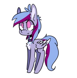 Size: 1016x1024 | Tagged: safe, artist:helemaranth, derpibooru import, oc, oc only, pegasus, pony, chest fluff, choker, pegasus oc, simple background, smiling, solo, two toned wings, white background, wings