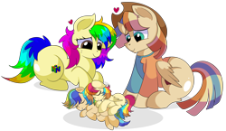 Size: 8100x4700 | Tagged: safe, artist:rainbowtashie, derpibooru import, braeburn, oc, oc:azure spice, oc:cinnamon spectrum, oc:rainbow tashie, oc:spicy cider, earth pony, pegasus, pony, clothes, colt, commissioner:bigonionbean, cowboy hat, cutie mark, earth pony oc, father and child, father and daughter, father and son, female, filly, fusion, fusion:spicy cider, hat, husband and wife, male, mare, mother and child, mother and daughter, mother and son, oc x oc, parent and child, shipping, simple background, sleeping, stallion, stetson, straight, transparent background, wind waker (character), writer:bigonionbean