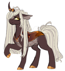 Size: 1024x1117 | Tagged: safe, artist:azure-art-wave, derpibooru import, oc, oc:licorice, changepony, hybrid, deviantart watermark, female, interspecies offspring, obtrusive watermark, offspring, offspring's offspring, parent:oc:cuppa joe, parent:oc:princess iridescence, parents:oc x oc, simple background, solo, transparent background, watermark