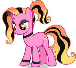 Size: 6505x5838 | Tagged: safe, artist:luckreza8, derpibooru import, edit, luster dawn, pony, unicorn, absurd resolution, emo, female, frown, looking down, mare, punk dawn, simple background, solo, transparent background, vector, vector edit