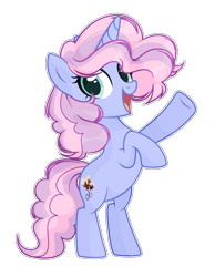 Size: 2169x2793 | Tagged: safe, artist:lazuli, artist:thieeur-nawng, derpibooru import, oc, oc only, oc:sweet party, pony, unicorn, base used, horn, open mouth, simple background, solo, transparent background, underhoof, unicorn oc