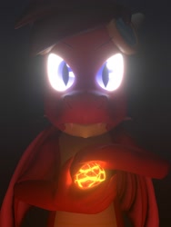 Size: 1500x2000 | Tagged: safe, artist:ghost reviews, derpibooru import, oc, oc:steeclaw, dragon, hybrid, longma, 3d, angry, blender, eye, eyes, frown, glow, glowing eyes, magic, magma, male, render, solo