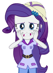 Size: 622x861 | Tagged: safe, artist:mrdankengine, derpibooru import, edit, edited screencap, screencap, rarity, equestria girls, background removed, clothes, explorer outfit, hat, looking at you, not a vector, pith helmet, simple background, solo, transparent background, vector edit