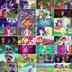 Size: 1080x1080 | Tagged: safe, artist:jericollage70, derpibooru import, screencap, applejack, filthy rich, flash sentry, fluttershy, gaea everfree, gloriosa daisy, midnight sparkle, pinkie pie, rainbow dash, rarity, sci-twi, sunset shimmer, timber spruce, twilight sparkle, equestria girls, legend of everfree, humane five, humane seven, humane six