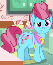 Size: 504x616 | Tagged: safe, derpibooru import, screencap, cup cake, earth pony, pony, the big mac question, cropped, female, mare, solo