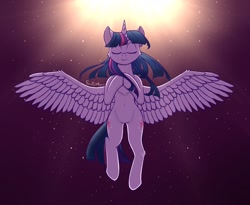 Size: 1280x1048 | Tagged: safe, artist:soulfulmirror, derpibooru import, twilight sparkle, twilight sparkle (alicorn), alicorn, pony, eyes closed, female, happy birthday mlp:fim, mare, mlp fim's tenth anniversary, solo