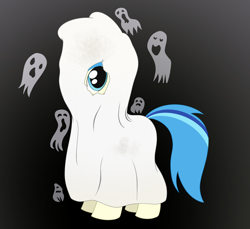 Size: 2358x2162 | Tagged: safe, artist:dyonys, derpibooru import, oc, oc:chatty pie, earth pony, ghost, undead, bedsheet ghost, clothes, costume, halloween, holiday, male, nightmare night, solo, stallion