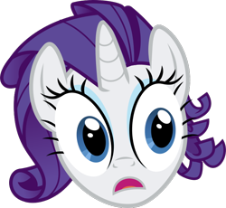 Size: 690x635 | Tagged: safe, artist:sollace, derpibooru exclusive, derpibooru import, rarity, pony, unicorn, suited for success, .svg available, emoticon, faic, female, head, messy hair, simple background, solo, svg, transparent background, vector, wide eyes