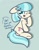 Size: 2560x3250 | Tagged: safe, artist:kimjoman, derpibooru import, coco pommel, earth pony, pony, blue background, butt, chest fluff, cocobetes, cute, ear fluff, female, mare, one eye closed, open mouth, plot, simple background, solo, underhoof, wink