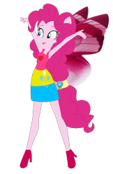 Size: 424x654 | Tagged: safe, artist:selenaede, artist:user15432, derpibooru import, pinkie pie, human, equestria girls, base used, clothes, dress, element of laughter, fairy, fairy wings, fairyized, high heels, pink dress, pink shoes, pink wings, ponied up, shoes, simple background, transparent background, wings