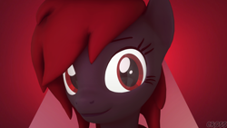 Size: 3840x2160 | Tagged: safe, artist:cross76, derpibooru import, oc, oc:dicemare, anthro, pegasus, pony, 3d, background, beautiful, cute, ears, eyelashes, female, gray, light, lighting, looking at you, mare, monochrome, photo, pretty, profile picture, red, red background, red eyes, red hair, shy, shy face, simple background, smiling, solo, source filmmaker