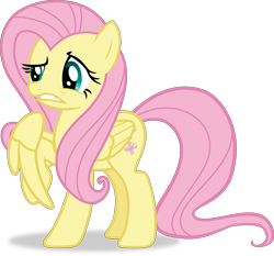 Size: 6785x6315 | Tagged: safe, artist:frownfactory, derpibooru import, fluttershy, pegasus, pony, it ain't easy being breezies, .svg available, disturbed, female, mare, raised hoof, simple background, solo, transparent background, vector, wings