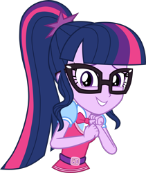 Size: 9703x11512 | Tagged: safe, artist:firesidearmy46231, derpibooru import, sci-twi, twilight sparkle, equestria girls, mirror magic, spoiler:eqg specials, female, glasses, grin, looking at you, nervous, nervous grin, simple background, smiling, solo, transparent background, vector