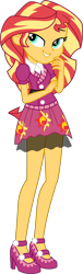 Size: 3786x12462 | Tagged: safe, artist:firesidearmy46231, derpibooru import, sunset shimmer, equestria girls, friendship games, clothes, cutie mark, cutie mark on clothes, dress, female, looking at you, school spirit, shoes, simple background, solo, transparent background, vector