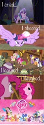 Size: 1001x2826 | Tagged: safe, derpibooru import, edit, edited screencap, screencap, apple bloom, applejack, big macintosh, carrot cake, cheerilee, cup cake, derpy hooves, discord, doctor whooves, fluttershy, granny smith, mayor mare, pound cake, princess celestia, princess luna, pumpkin cake, rainbow dash, rarity, scootaloo, spitfire, starlight glimmer, sweetie belle, trixie, twilight sparkle, twilight sparkle (alicorn), alicorn, draconequus, earth pony, pegasus, pony, unicorn, yak, no second prances, too many pinkie pies, twilight's kingdom, yakity-sax, 2010, cake twins, collage, cutie mark crusaders, g3 faic, gritted teeth, happy birthday mlp:fim, magic, mlp fim's tenth anniversary, party cannon, siblings, thank you, twins, yovidaphone