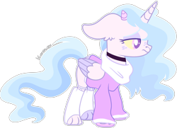 Size: 2820x2040 | Tagged: safe, artist:kurosawakuro, derpibooru import, oc, alicorn, hybrid, female, interspecies offspring, offspring, parent:discord, parent:princess celestia, parents:dislestia, simple background, solo, transparent background