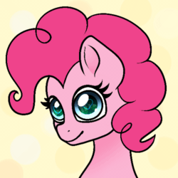 Size: 500x500 | Tagged: safe, artist:cornelia_nelson, artist:lazy_daissy, derpibooru import, pinkie pie, earth pony, pony, animated, explicit source, gif, looking at you, one eye closed, tongue out, wink, winking at you, ych example, your character here