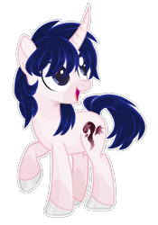 Size: 1141x1633 | Tagged: safe, artist:thieeur-nawng, derpibooru import, oc, oc only, pony, unicorn, base used, colored hooves, horn, looking back, open mouth, raised hoof, simple background, solo, transparent background, unicorn oc